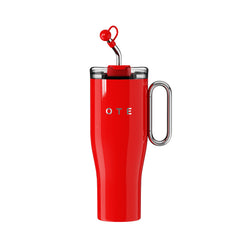OTE 1.2 L (40 oz) reisekrus med håndtak, dobbeltvegget vakuumisolert stålkrus og sugerør, BPA-fri, bærbar bilkrus, termokrus, kaffekopp for varme og kalde drikker