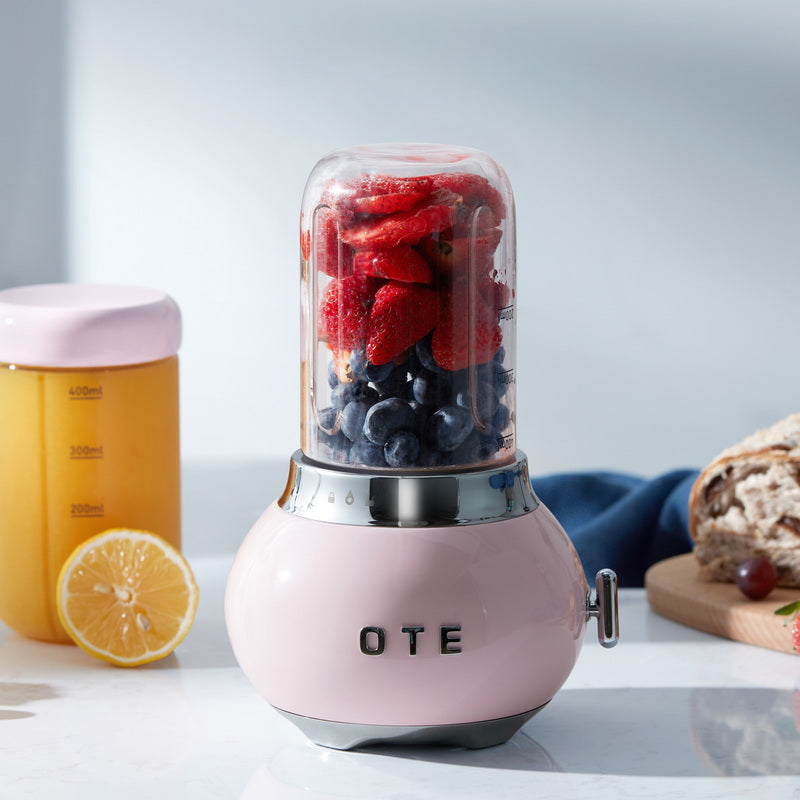 OTE Smoothie-maker blender, Retro Kitchen Lille glass blender til shakes og smoothies, med 400 ml glass