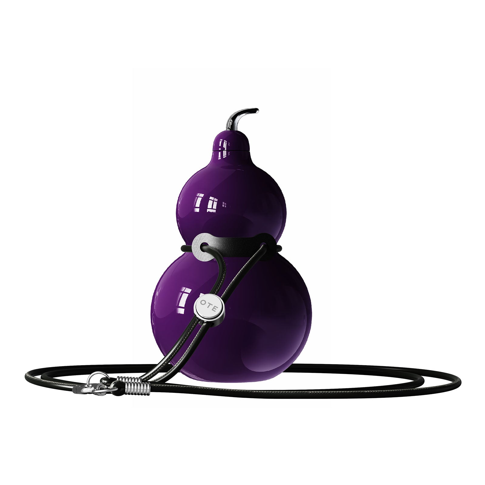 OTE Gourd-flaske i rustfritt stål, vannflaske i metall med skulderstropp, bærbar og slitesterk sportsvannflaske i gourd-stil for treningsstudio, reiser og daglig bruk, 300 ml