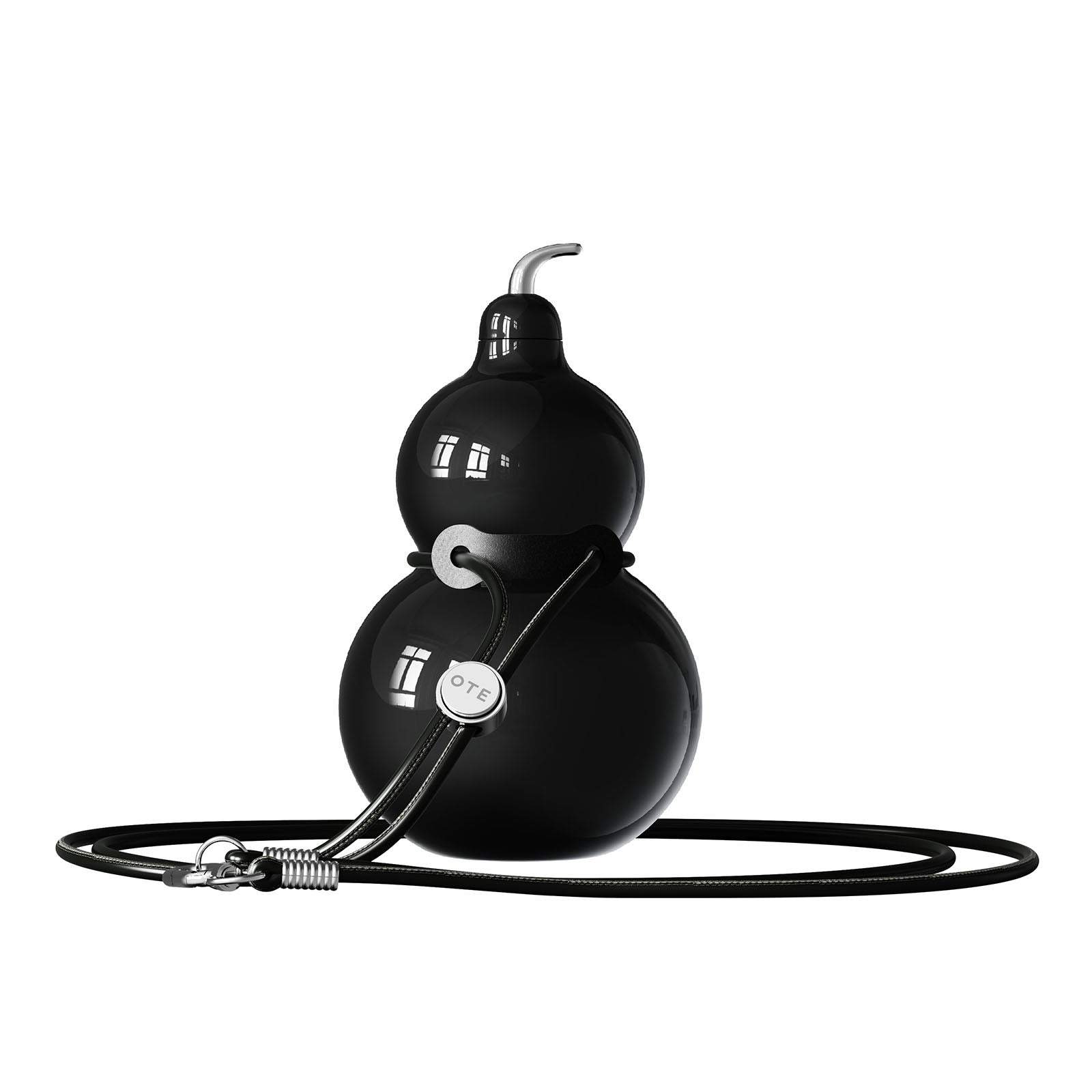 OTE Gourd-flaske i rustfritt stål, vannflaske i metall med skulderstropp, bærbar og slitesterk sportsvannflaske i gourd-stil for treningsstudio, reiser og daglig bruk, 300 ml