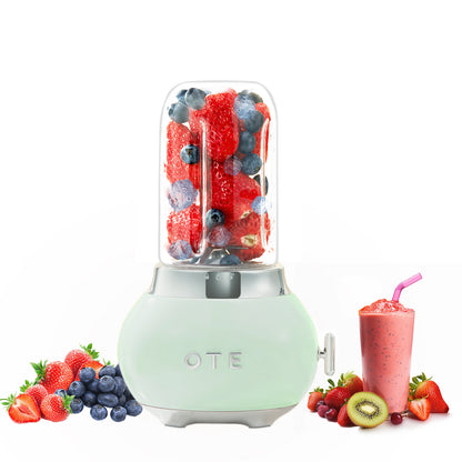 OTE Smoothie-maker blender, Retro Kitchen Lille glass blender til shakes og smoothies, med 400 ml glass