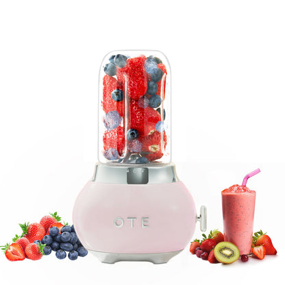 OTE Smoothie-maker blender, Retro Kitchen Lille glass blender til shakes og smoothies, med 400 ml glass