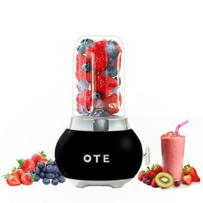 OTE Smoothie-maker blender, Retro Kitchen Lille glass blender til shakes og smoothies, med 400 ml glass